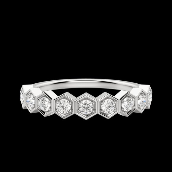 Hexagon Wedding Band - Picture 2 of 8